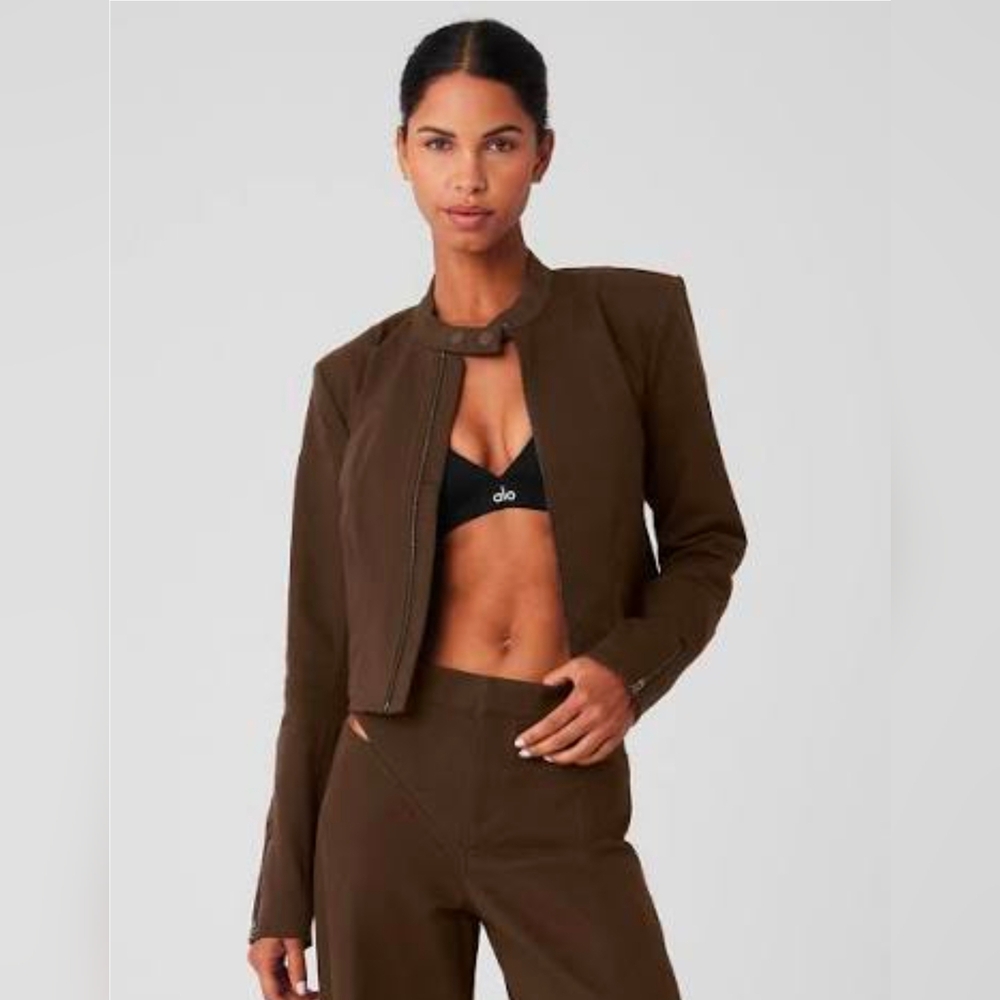 ALO Cropped Full Throttle Moto Jacket